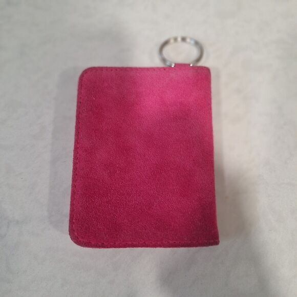 Jazzercise Pink Suede Mini Wallet Keychain – 3" x 4.25" - Picture 2 of 5